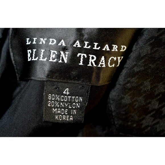 Linda Allard Ellen Tracy Black Fully Lined Cotton Blend Jacket Muted Pattern  4 - Picture 5 of 5